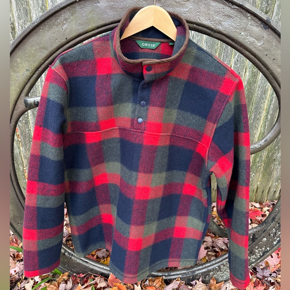 Orvis Men’s Green Mountain Snap-Neck Fleece (Buffalo Check) - Picture 3 of 13